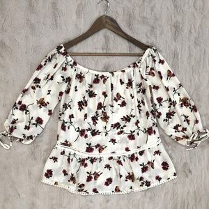 Coverstiched Off the Shoulder Top